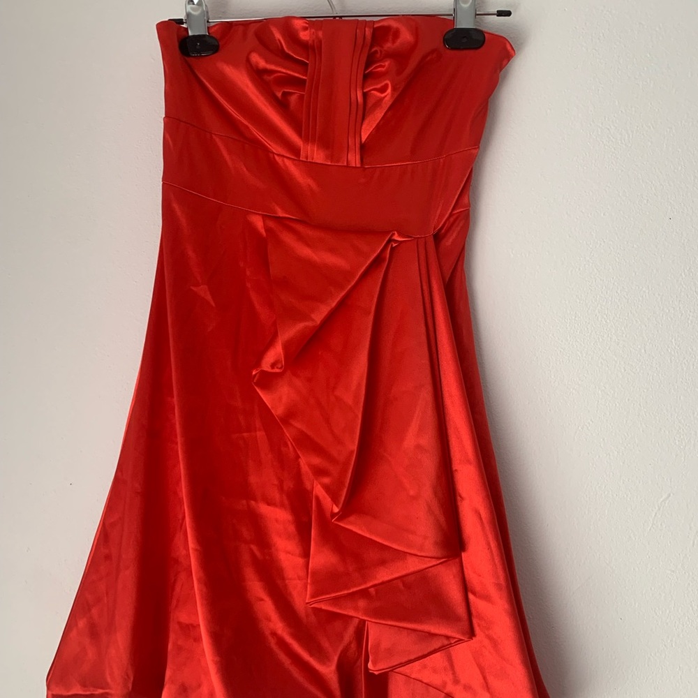 Red Prom Homecoming Dress Strapless Shine